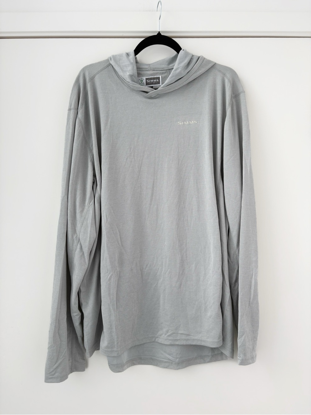NWOT Simms Insect Shield Men's Grey Hooded Long-Sleeve Shirt XL